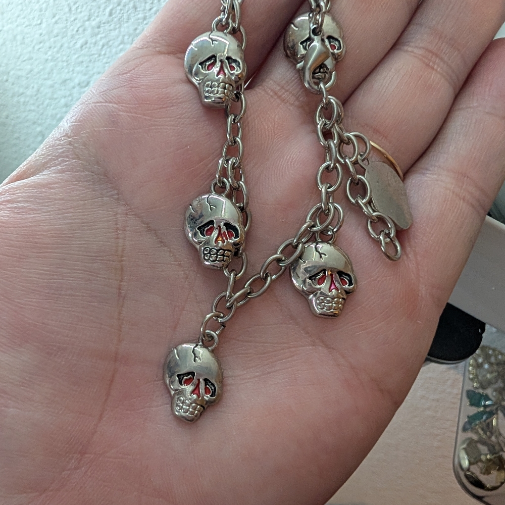 Ed Hardy Silver Skull Bracelet
